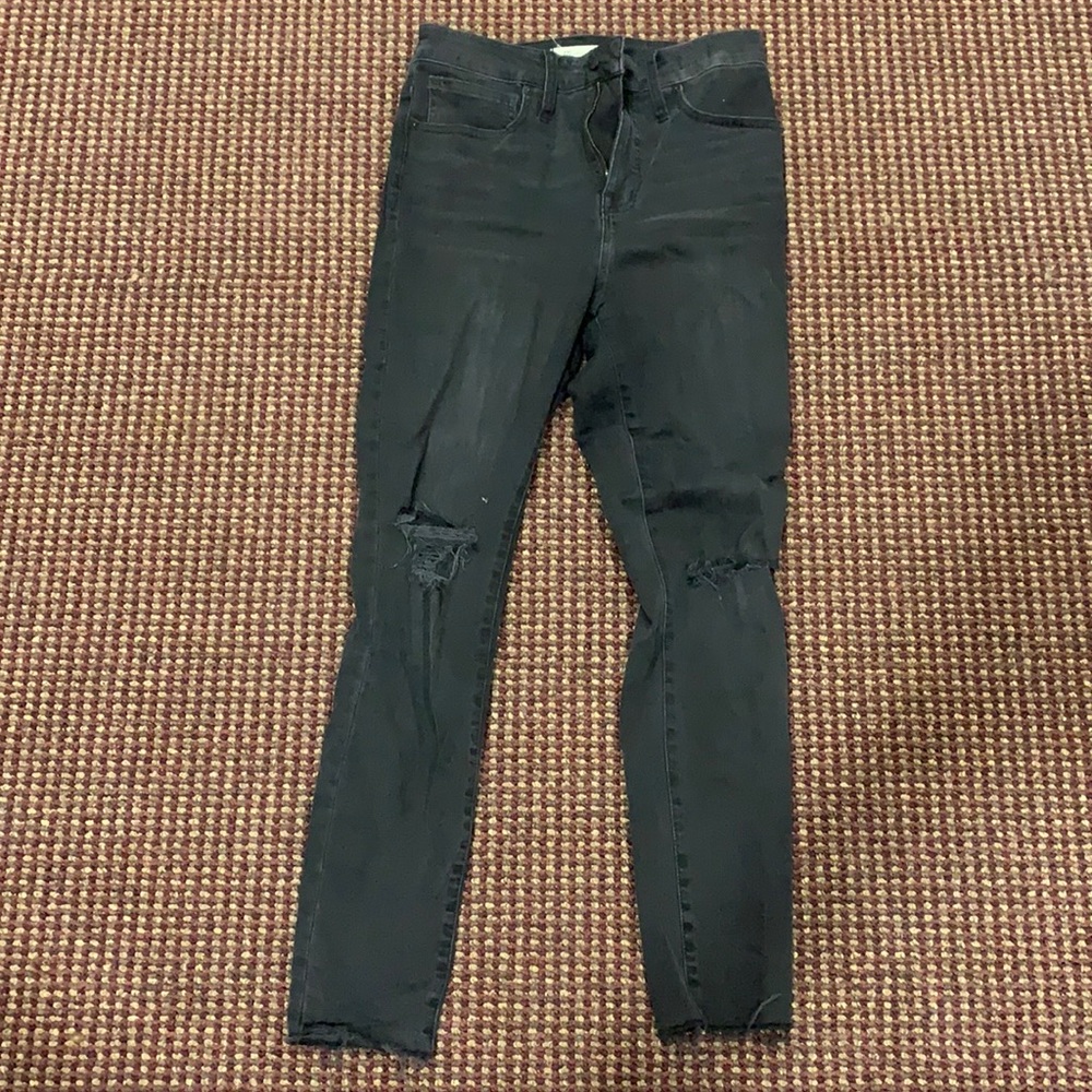 Curvy black high rise skinny madewell jeans